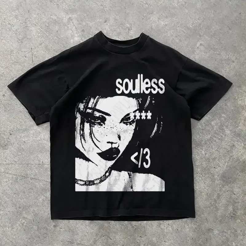 Men'S Fashion Aesthetics - Kaos Katun Cetak Grafis Estetika Punk