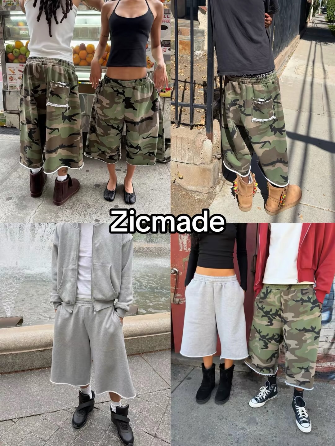 Mens Fashion Camo Pants - Celana Pendek Camo Hip Hop Harajuku