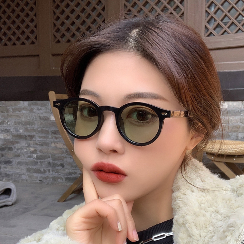 Men'S Fashion Old Money - Kacamata Hitam Bulat Kecil Baru untuk