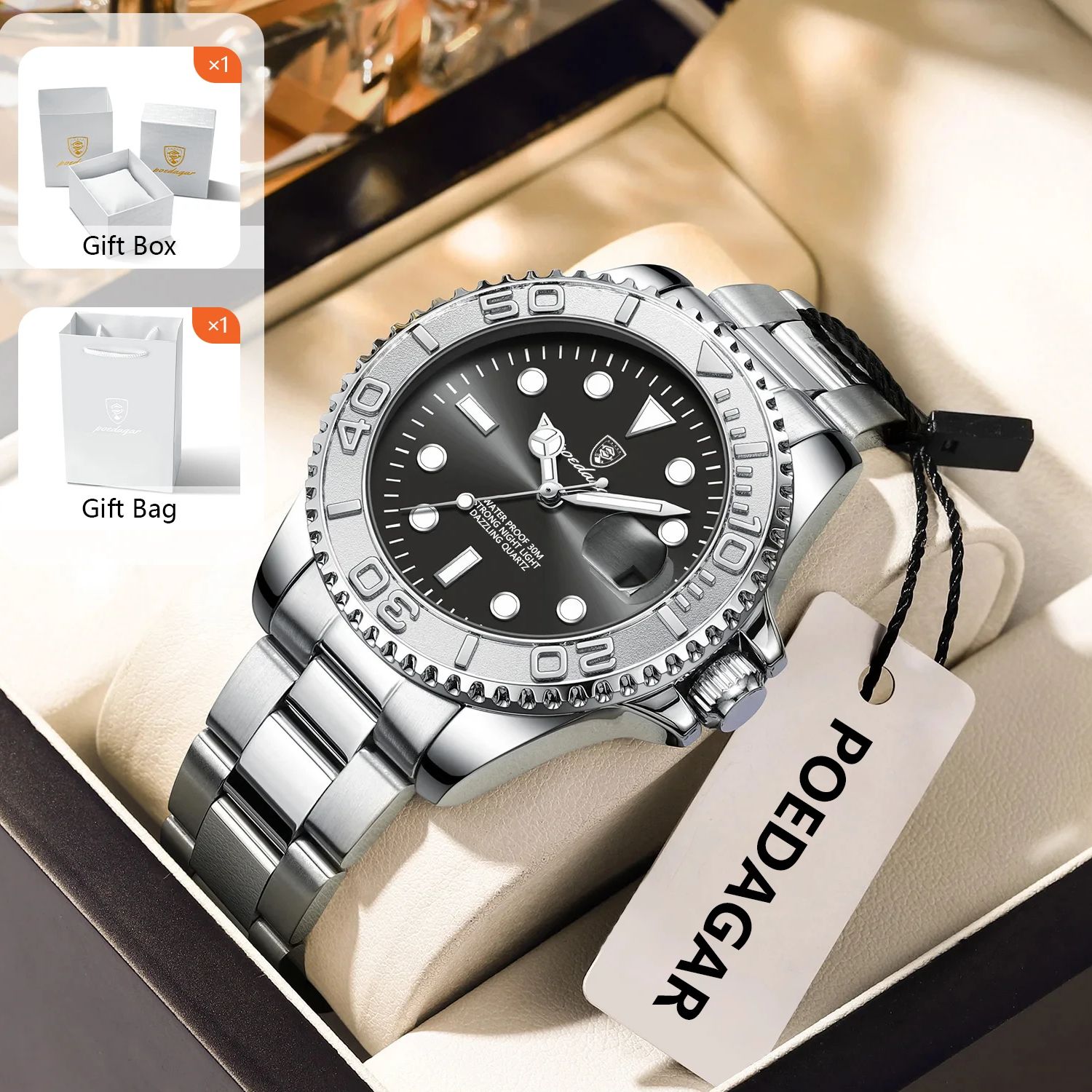 Mens Fashion Bracelet - POEDAGAR Jam Tangan Pria Olahraga Trendi