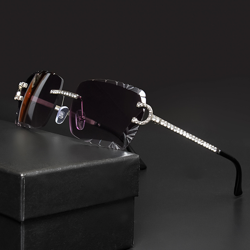 Men'S Fashion Old Money - Kacamata Hitam Persegi Tanpa Bingkai Modis