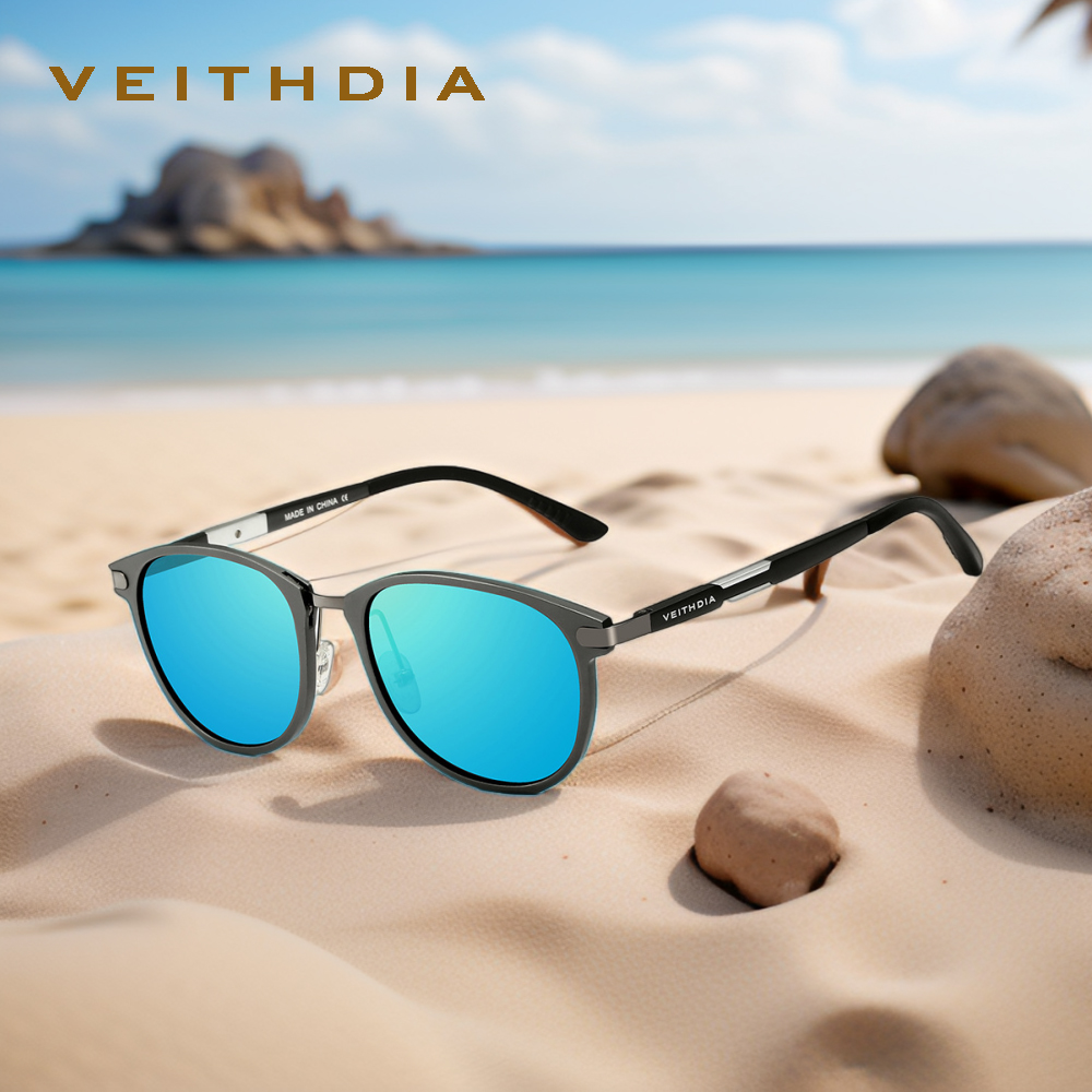 Men'S Fashion Round Glasses - VEITHDIA Kacamata Hitam Bingkai Bulat Fashion