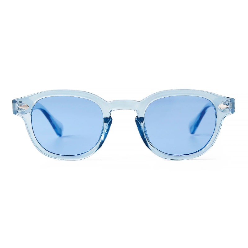 Kacamata Hitam Bulat Biru Tran - Men'S Fashion Round Glasses ulasan dan harga