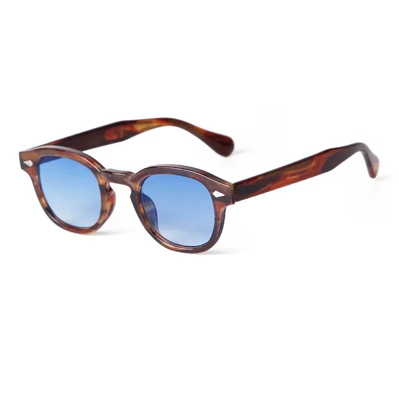 Kacamata Hitam Bulat Biru Tran - Men'S Fashion Round Glasses ulasan dan harga