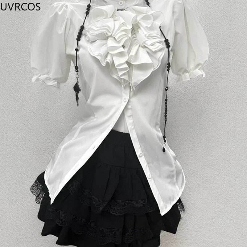Y2k Kemeja Lengan Puff Kerut W - Formal Waistcoat Vest ulasan dan harga