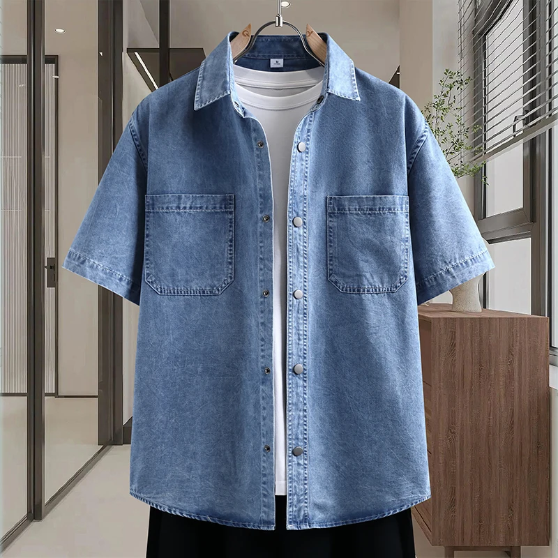 Kemeja Denim Tipis Pria Mode M - Mens Fashion Denim ulasan dan harga