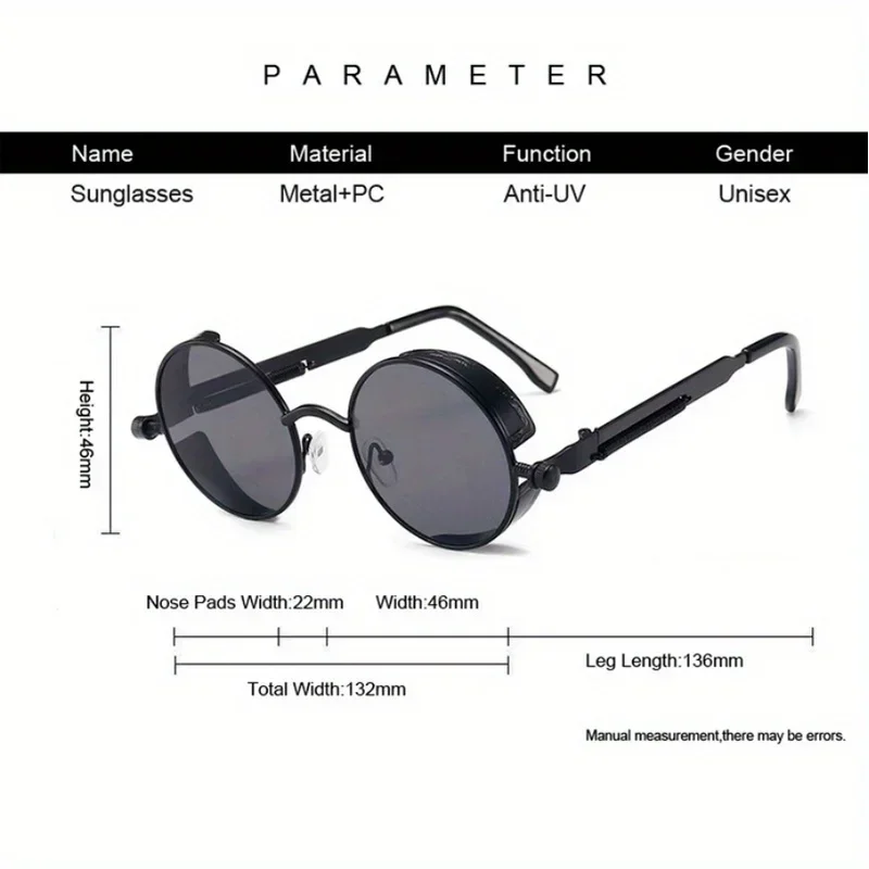 Kacamata Hitam Steampunk Klasi - Men'S Fashion Round Glasses ulasan dan harga