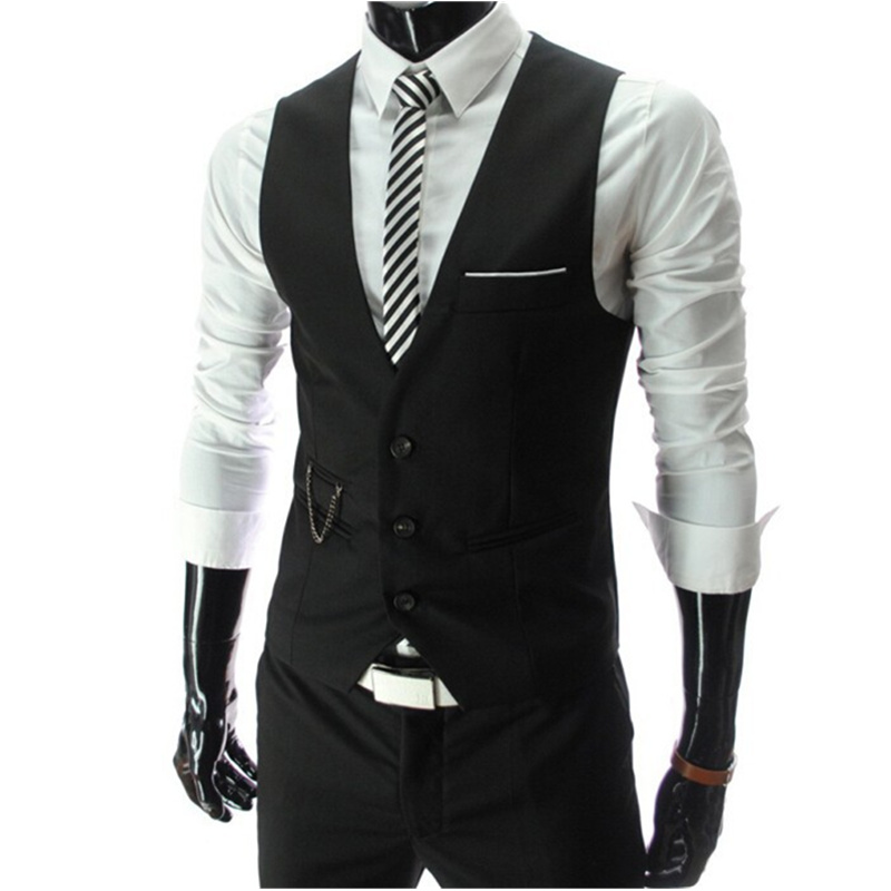 Rompi Jas Pria Abu-abu Baru 20 - Formal Waistcoat Vest ulasan dan harga