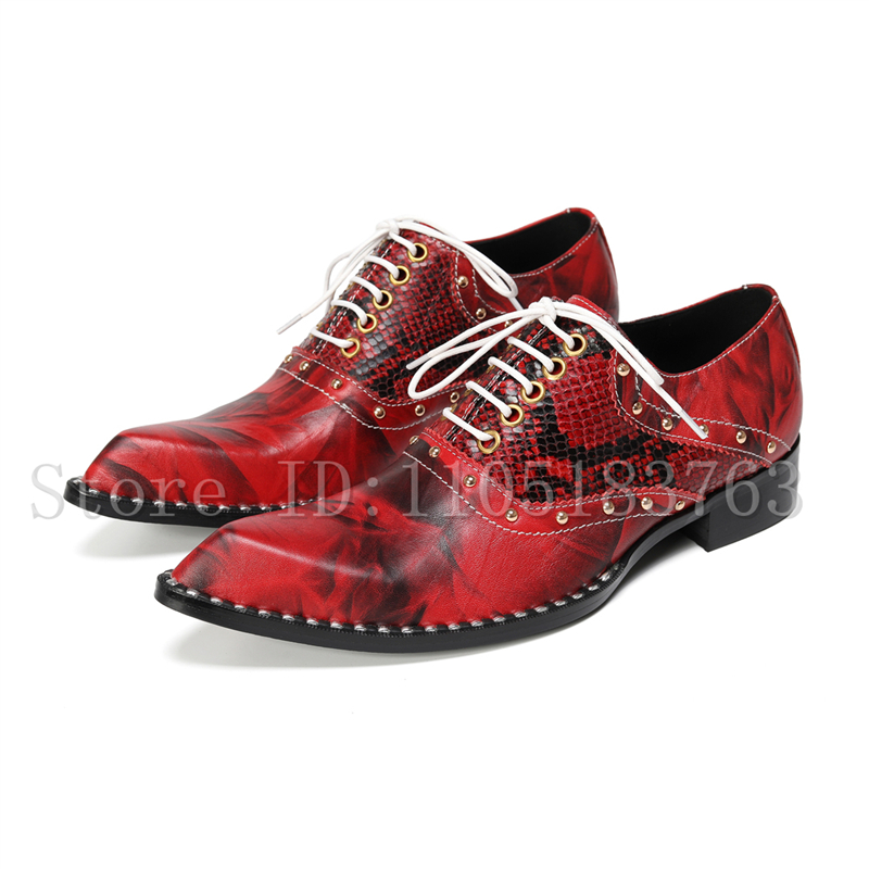 Sepatu Oxford Kulit Ular Merah - Men'S Fashion Formal ulasan dan harga