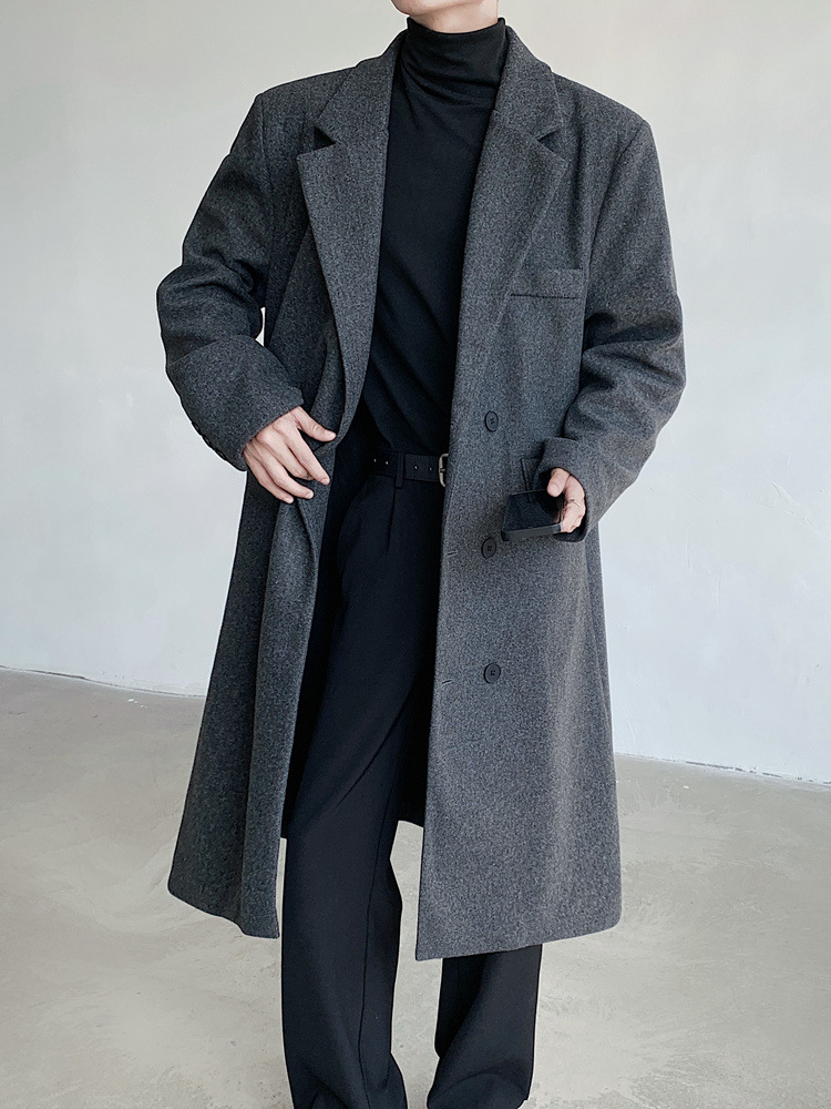 Mantel Campuran Wol Pria Gaya  - Men'S Fashion Aesthetics ulasan dan harga