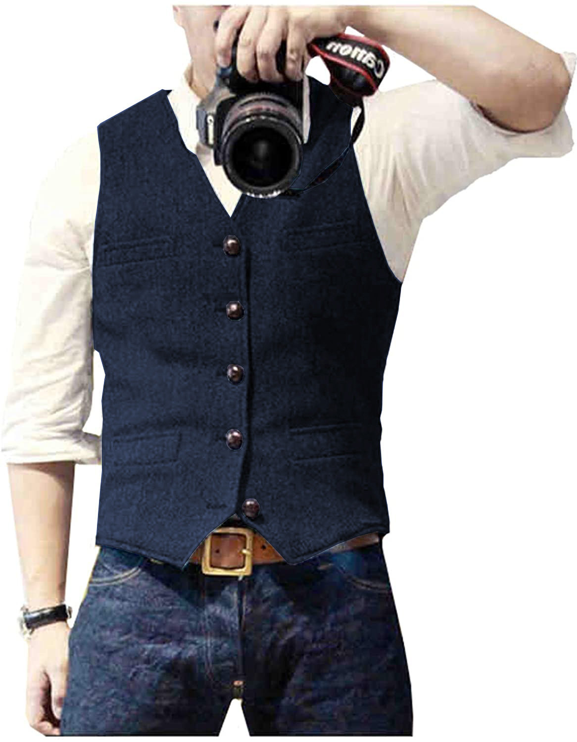 Rompi Jas Pria Kerah V Wol Her - Formal Waistcoat Vest ulasan dan harga