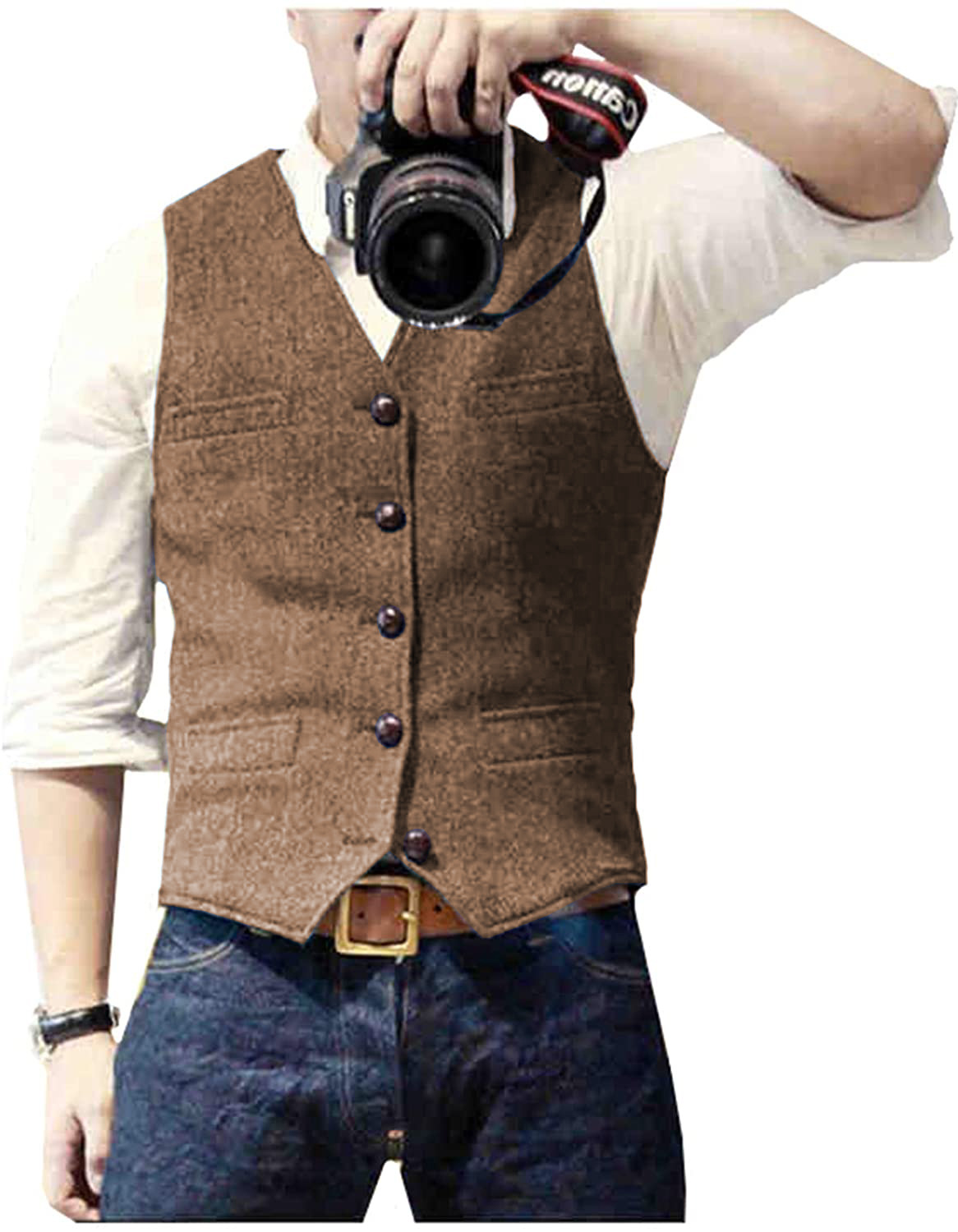 Rompi Jas Pria Kerah V Wol Her - Formal Waistcoat Vest ulasan dan harga
