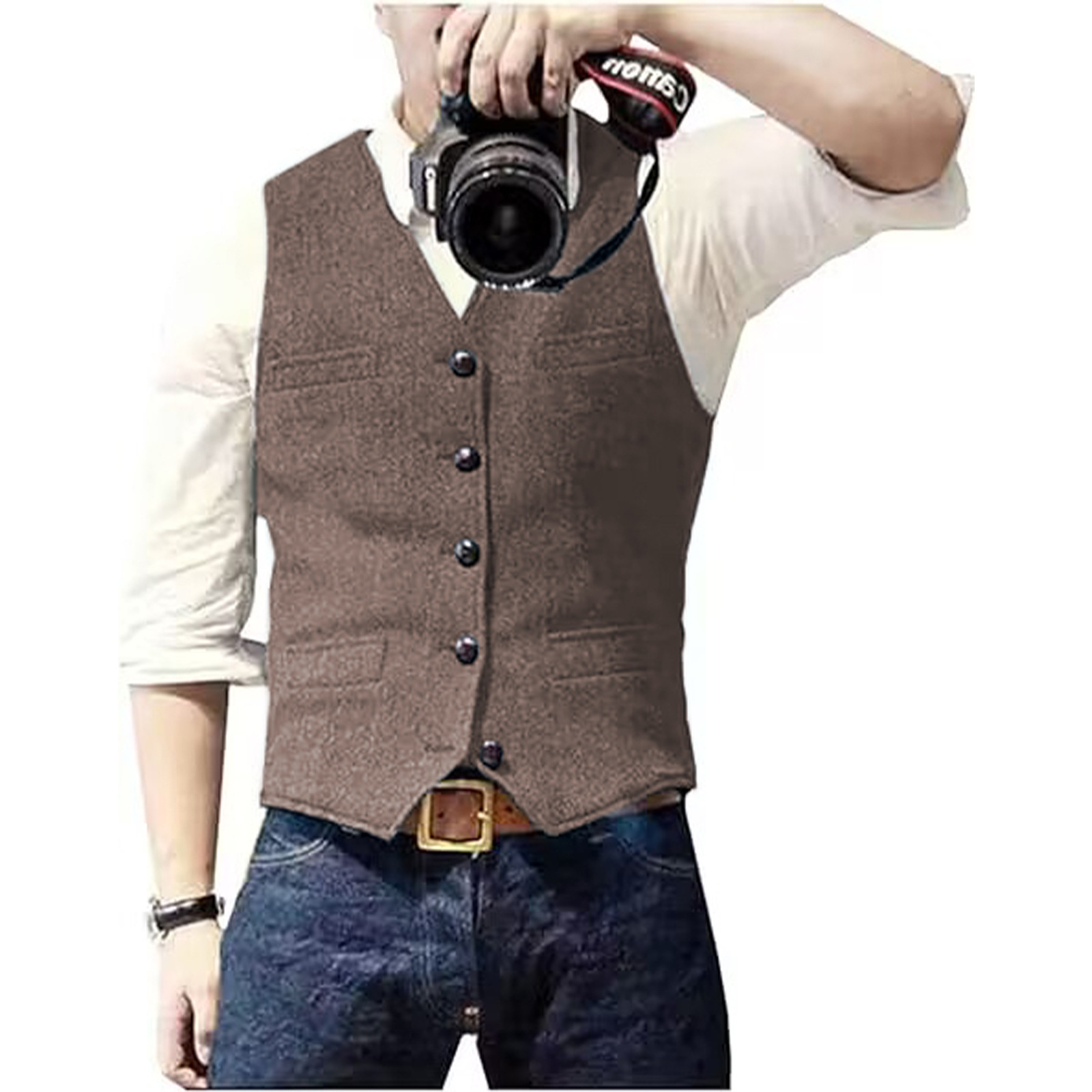 Rompi Jas Pria Kerah V Wol Her - Formal Waistcoat Vest ulasan dan harga