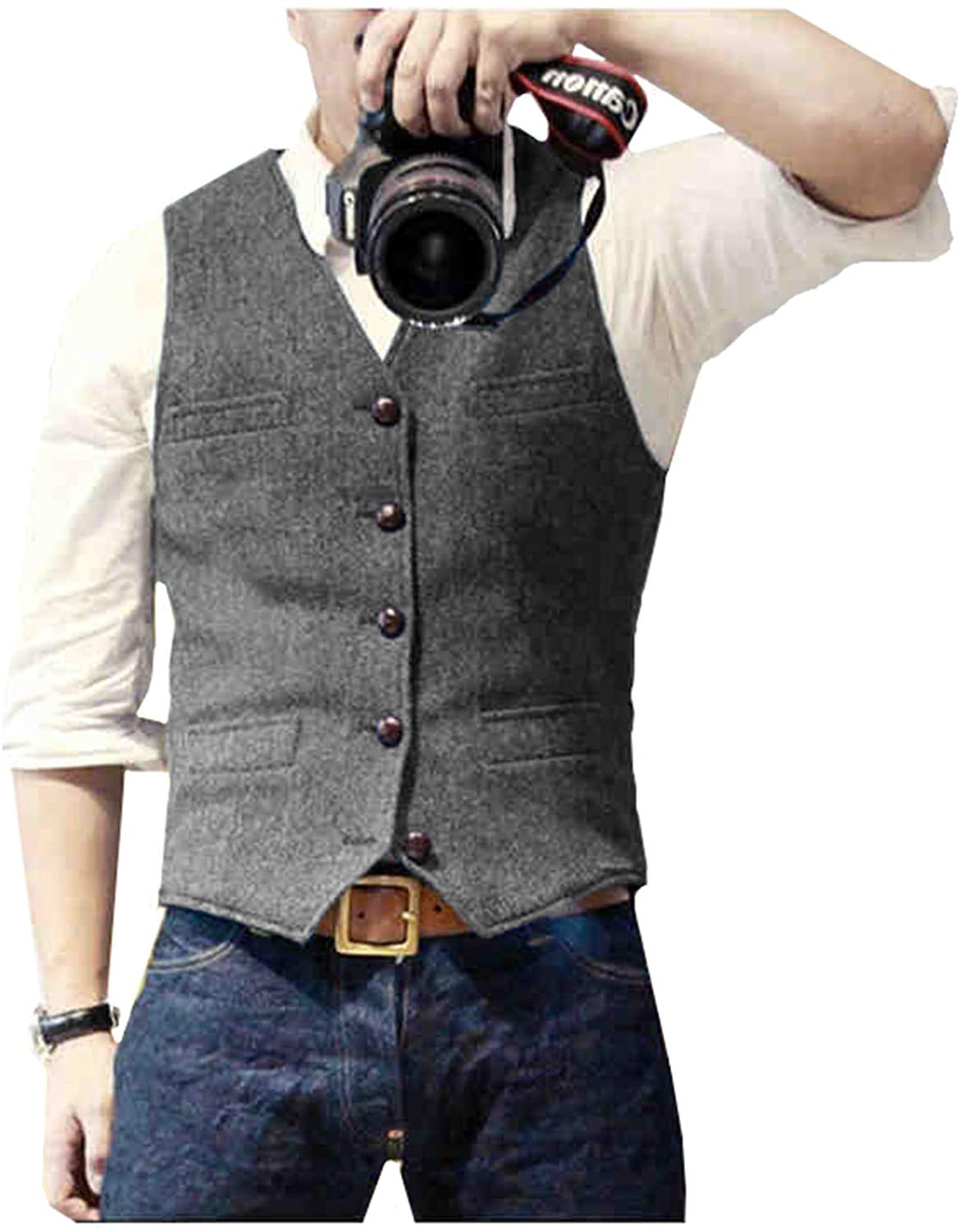 Rompi Jas Pria Kerah V Wol Her - Formal Waistcoat Vest ulasan dan harga