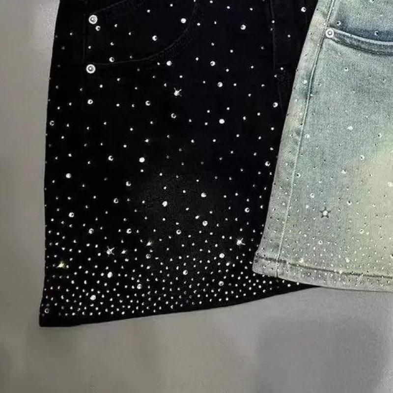 Rok Denim Berhias Rhinestone K - Mens Fashion Denim ulasan dan harga