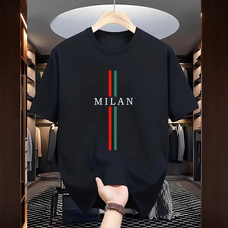 Kaus Katun Pria Fashion Milan  - Milan Men'S Fashion ulasan dan harga