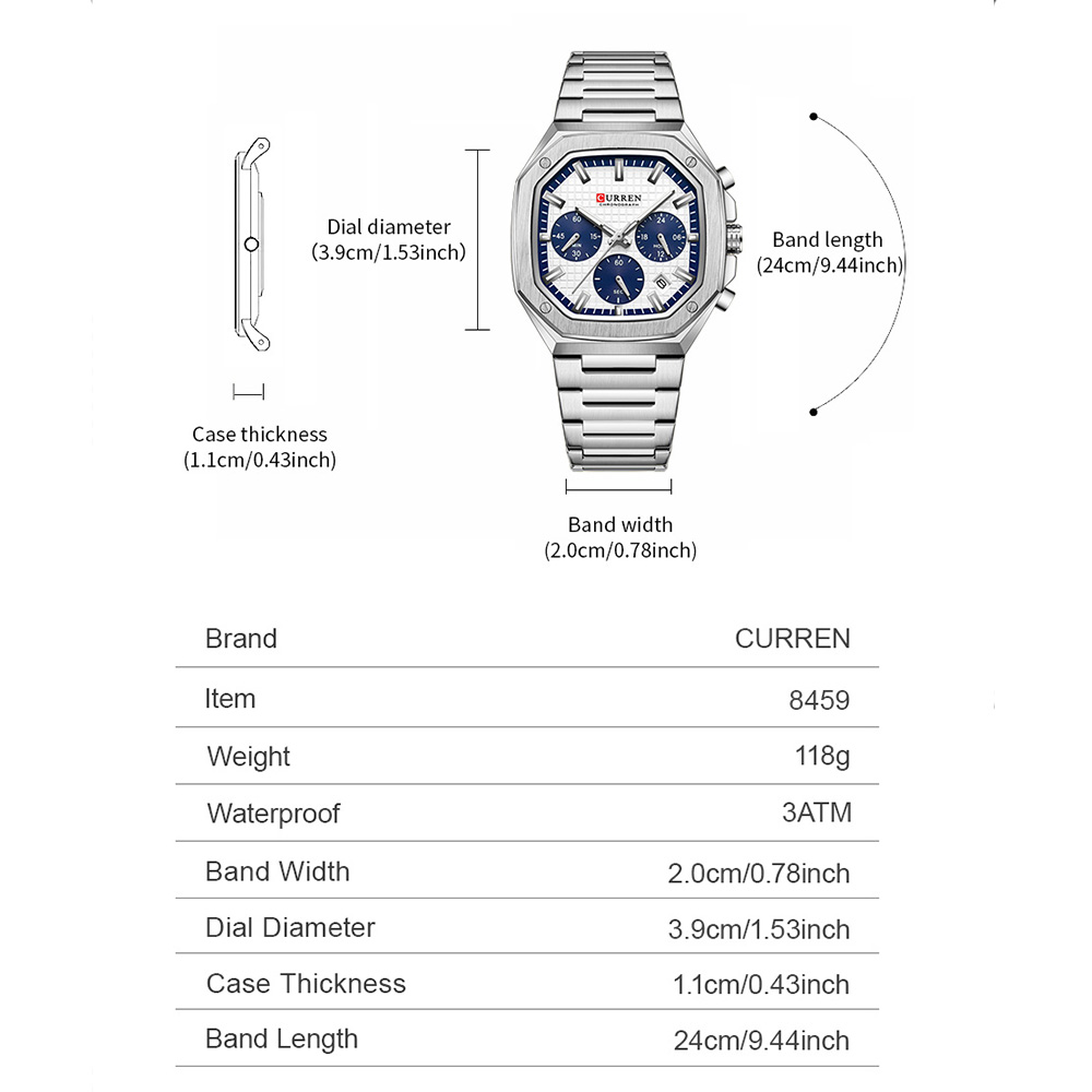 CURREN Jam Tangan Chrono Perse - Mens Fashion Bracelet ulasan dan harga