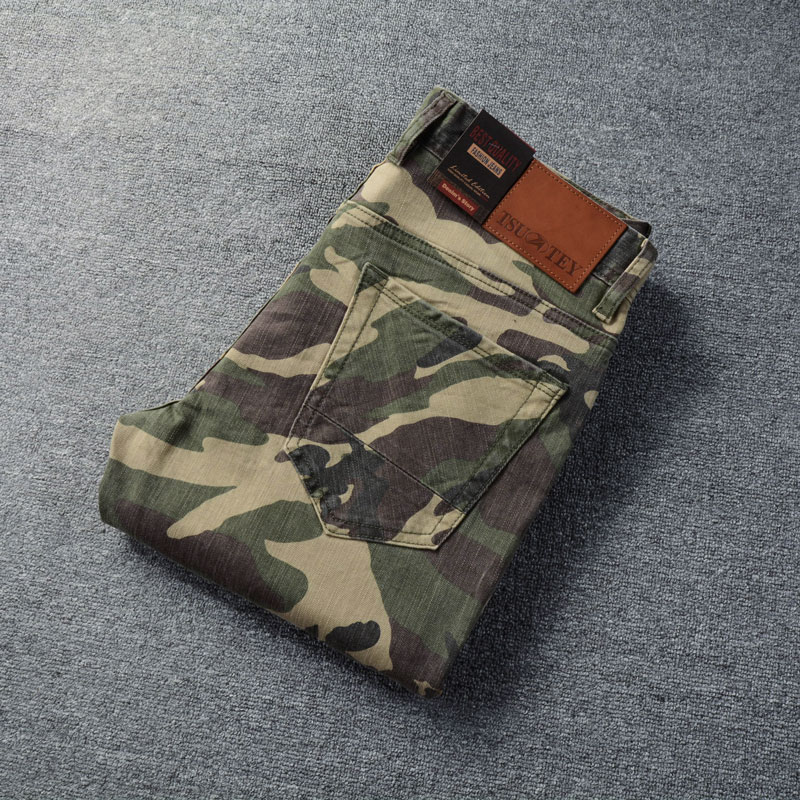 Jeans Pria Fashion Desainer Je - Mens Fashion Camo Pants ulasan dan harga