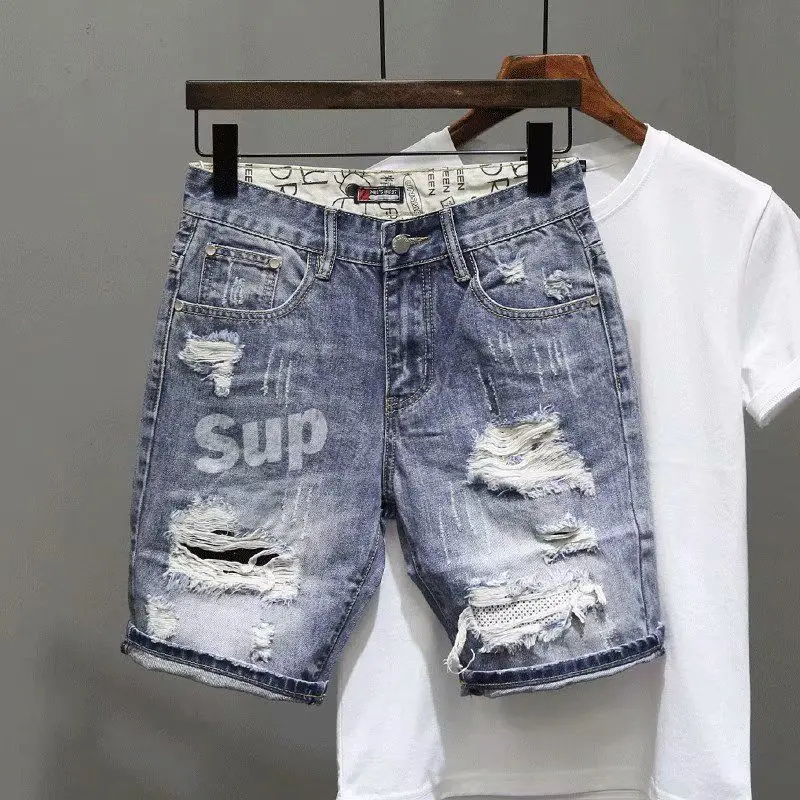 Celana Jeans pendek pria sobek - Mens Fashion Denim ulasan dan harga