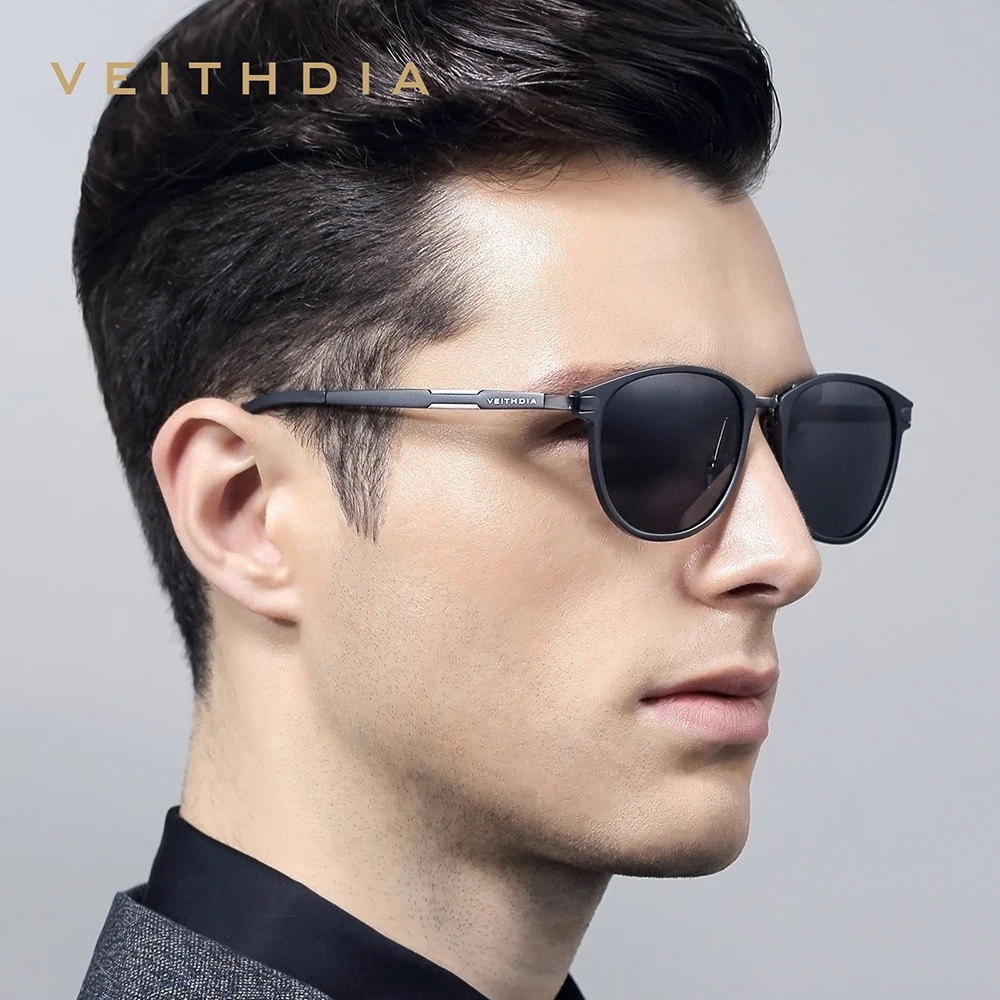 VEITHDIA Kacamata Hitam Bingka - Men'S Fashion Round Glasses ulasan dan harga